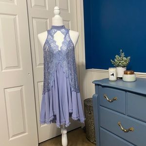 Free People Lilac Tell Tale Sleeveless Lace Dress